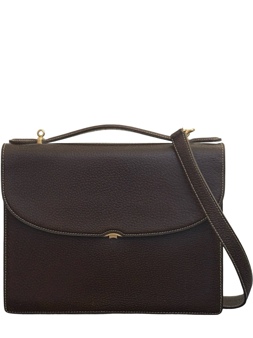 Authentic Vintage Gucci Brown Leather Satchel Crossbody Top Handle Italy